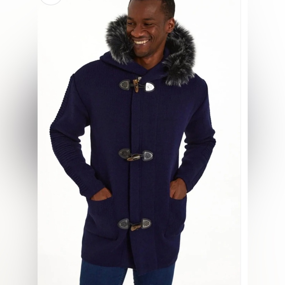 One in a Million Navy Hooded Cardigan Sweater Jacket
